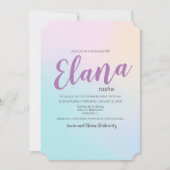 Bat Mitzvah Ombre Wasserfarbe Einladung (Vorderseite)