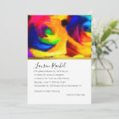 Bat Mitzvah Painted Rainbow Rose Einladung (Stehend Vorderseite)