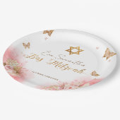 Bat Mitzvah Paper Teller | Rosa Schmetterlinge (Schrägansicht)