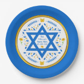 Bat Mitzvah Papier Teller. Personalisiert Pappteller (Vorderseite)