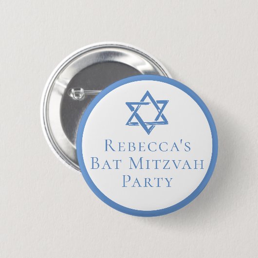 Bat Mitzvah Party Light Blue Star von David Button (Vorne & Hinten)