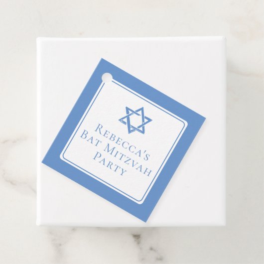 Bat Mitzvah Party Light Blue Star von David Geschenkanhänger (Beispiel)