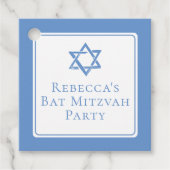 Bat Mitzvah Party Light Blue Star von David Geschenkanhänger (Vorderseite)