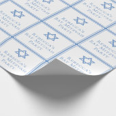 Bat Mitzvah Party Light Blue Star von David Geschenkpapier (Ecke)