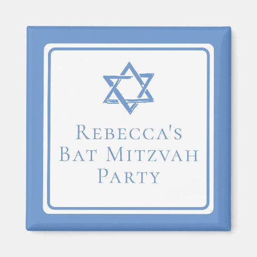 Bat Mitzvah Party Light Blue Star von David Magnet (Vorne)