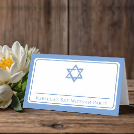 Bat Mitzvah Party Light Blue Star von David Platzkarte