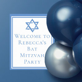 Bat Mitzvah Party Light Blue Star von David Poster