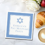 Bat Mitzvah Party Light Blue Star von David Serviette<br><div class="desc">Diese hellblaue Bat Mitzvah Party Serviette hat einen schönen,  künstlerischen Star von David zeichnend oben. Die Dekoration ist personalisiert und die weiße Dekoration ist sehr schön.</div>