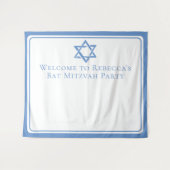 Bat Mitzvah Party Light Blue Star von David Wandteppich (Vorderseite (Horizontal))