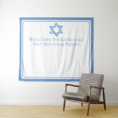 Bat Mitzvah Party Light Blue Star von David Wandteppich (Beispiel (Horizontal))