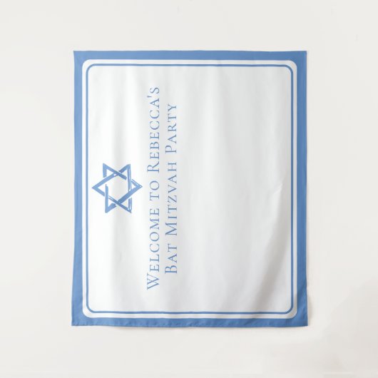Bat Mitzvah Party Light Blue Star von David Wandteppich (Vorderseite)