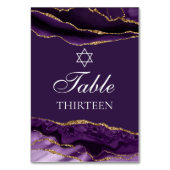 Bat Mitzvah Party Lila Gold Star von David Tischnummer (Vorderseite)
