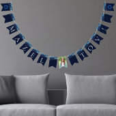 Bat Mitzvah Party Mazel Tov Navy Blue Foto Wimpelkette