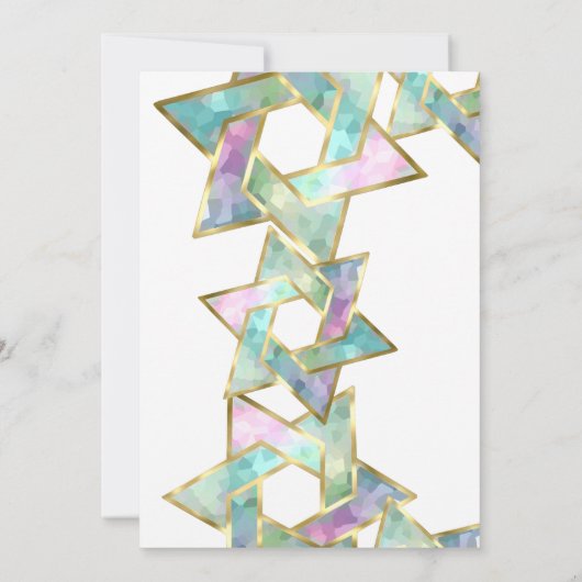 Bat Mitzvah Pastel Star von David Einladung (Rückseite)