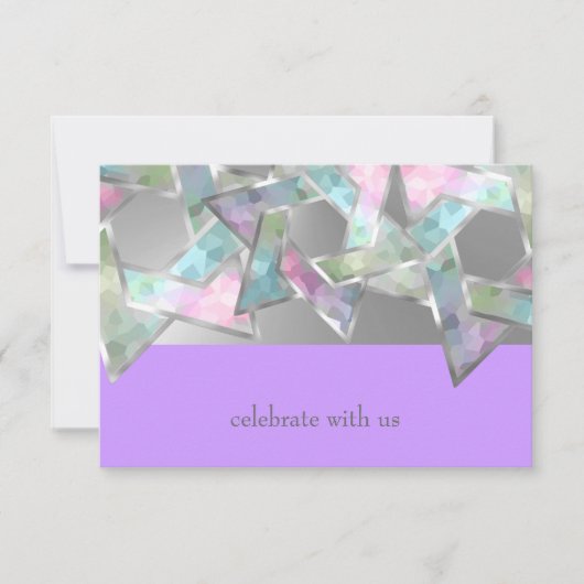 Bat Mitzvah Pastel Stern von David auf jeder Farbe Einladung (Vorderseite)