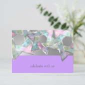 Bat Mitzvah Pastel Stern von David auf jeder Farbe Einladung (Stehend Vorderseite)