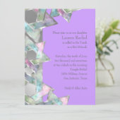 Bat Mitzvah Pastel Stern von David auf jeder Farbe Einladung (Stehend Vorderseite)