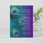 Bat Mitzvah Peacock Fantasy Set 1110 Einladung (Stehend Vorderseite)