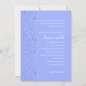 Bat Mitzvah Pearls Lace Periwinkle auf jeder Farbe Einladung (Vorderseite)