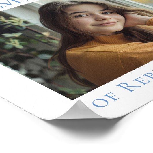 Bat Mitzvah Photo Blue Star of David Party Poster