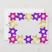 Bat Mitzvah Pink Gold Lila Star Farbige UAWG RSVP Karte (Vorderseite)