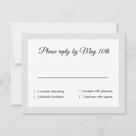 Bat Mitzvah Pink Gold Lila Star Farbige UAWG RSVP Karte (Rückseite)