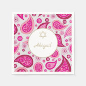 Bat Mitzvah Pink Gold Muster Moderne Serviette (Vorderseite)