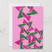 Bat Mitzvah Pink Green Star von David Einladung (Rückseite)