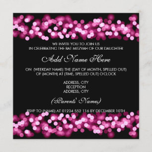 Bat Mitzvah Pink Hollywood Glam Einladung