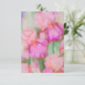 Bat Mitzvah Pink Irises UAWG RSVP Karte (Stehend Vorderseite)