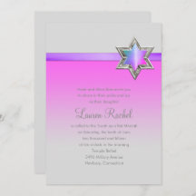 Bat Mitzvah Pink Ombre Ribbon und Star