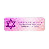 Bat Mitzvah Pink Orange Gradient Retro Spaß Adress (Vorne)