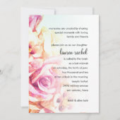 Bat Mitzvah Pink Roses Einladung (Vorderseite)