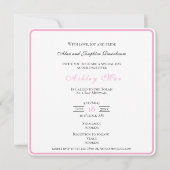 Bat Mitzvah Pink Satin Butterfly Sparkle Einladung (Rückseite)