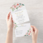 Bat Mitzvah, Pink und Gold Blume All In One Einladung<br><div class="desc">Diese Einladung enthält Aquarellfarben-Blume und Glitzer-Akzente. Fügen Sie den Text mithilfe des Vorlagenformulars hinzu. Auf die erweiterten Editiermenüs (zum Ändern von Schriftart und Farben) kann mit der Option "Weitere Einstellungen vornehmen" zugegriffen werden.</div>