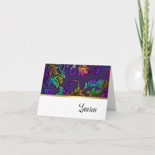 Bat Mitzvah Plum Lila Regenbogendämpfer + Farbe Karte (Vorderseite)