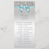 Bat Mitzvah Programm Silver Sequin Aquamarin Bow (Rückseite)