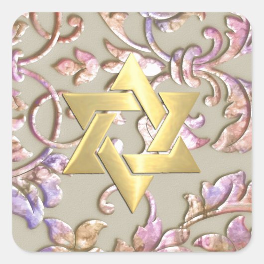 Bat Mitzvah Quadratischer Aufkleber (Vorderseite)
