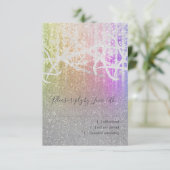 Bat Mitzvah Rainbow Extra Funkelnd RSVP Karte (Stehend Vorderseite)
