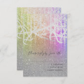 Bat Mitzvah Rainbow Extra Funkelnd RSVP Karte (Vorne/Hinten)