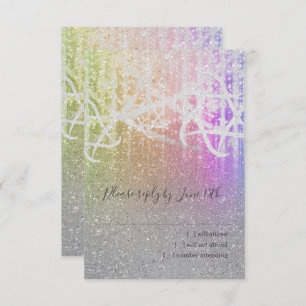Bat Mitzvah Rainbow Extra Funkelnd RSVP Karte