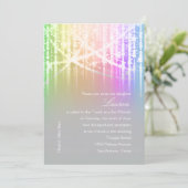 Bat Mitzvah Rainbow Funkelnd Lights Einladung (Stehend Vorderseite)