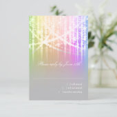 Bat Mitzvah Rainbow Funkelnd Lights RSVP Karte (Stehend Vorderseite)