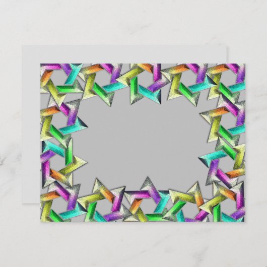 Bat Mitzvah Rainbow Star Jede UAWG RSVP Karte (Vorne/Hinten)