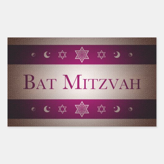 Bat Mitzvah Rechteckiger Aufkleber (Vorderseite)