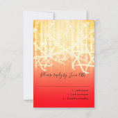 Bat Mitzvah Red and Gold Funkelnd Lights RSVP Karte (Vorderseite)