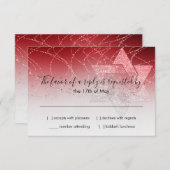 Bat Mitzvah Red Star von David Glittery UAWG RSVP Karte (Vorne/Hinten)
