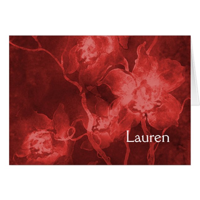 Bat Mitzvah Red Watercolor Blume (Vorderseite (Horizontal))