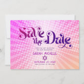 Bat Mitzvah Retro Pink Orange Ombre Gradient Boho Save The Date (Vorderseite)
