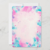 BAT MITZVAH rosa lila Aquarellgoldschrift Einladung (Rückseite)